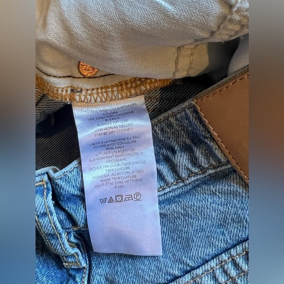 We The Free Free People Jeans Blue Denim Distressed Button Fly Flared Size 25 - Picture 9 of 10